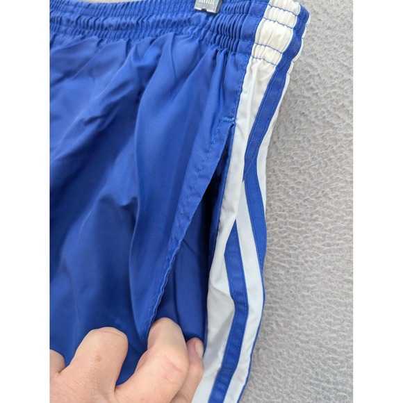 Adidas Track Pants Blue White Stripe Windbreaker Men's Size L Elastic Waist 90s - Picture 6 of 13